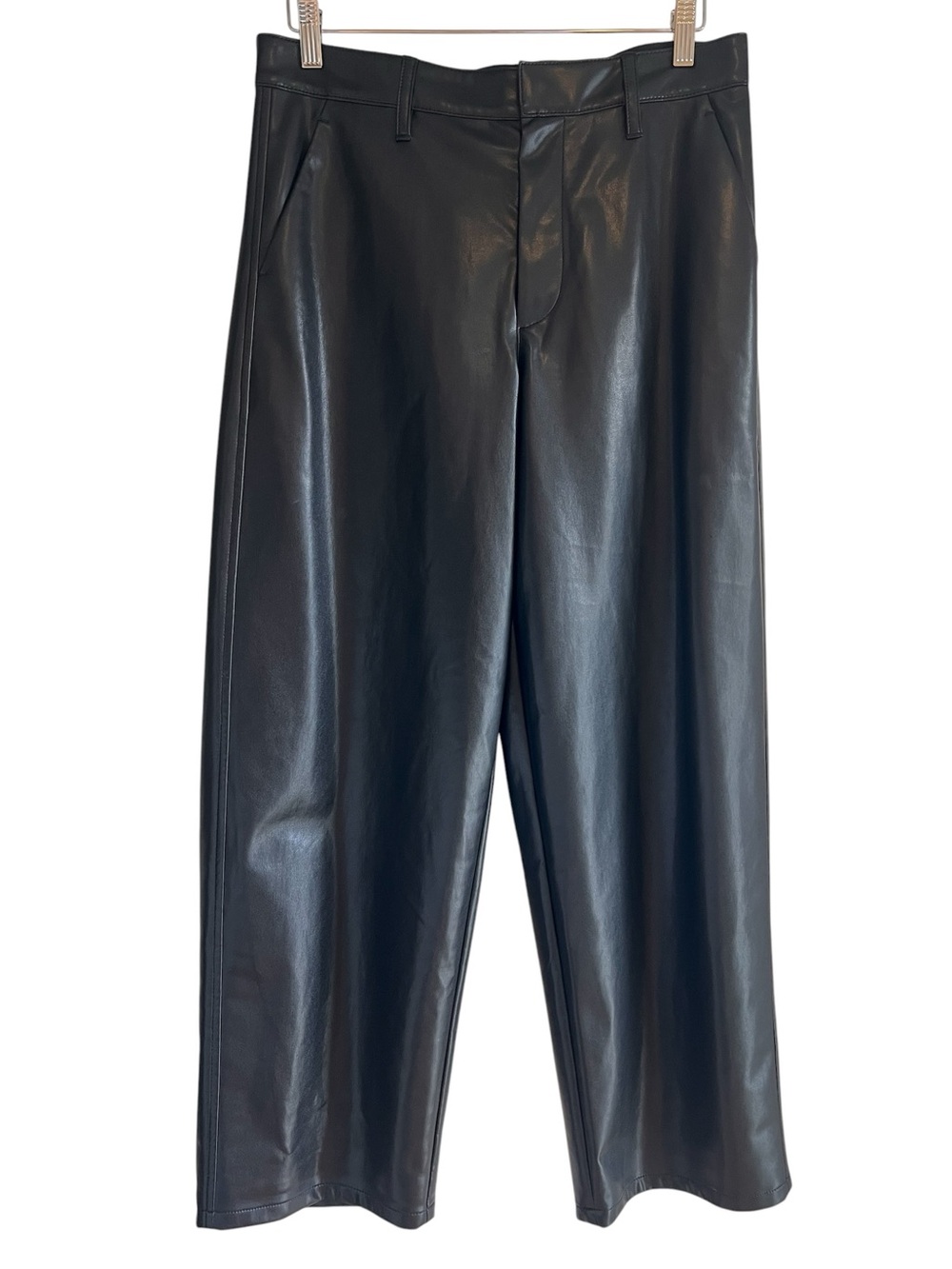 Gauchere vegan leather wide straight leg trousers size US 8 like new condition